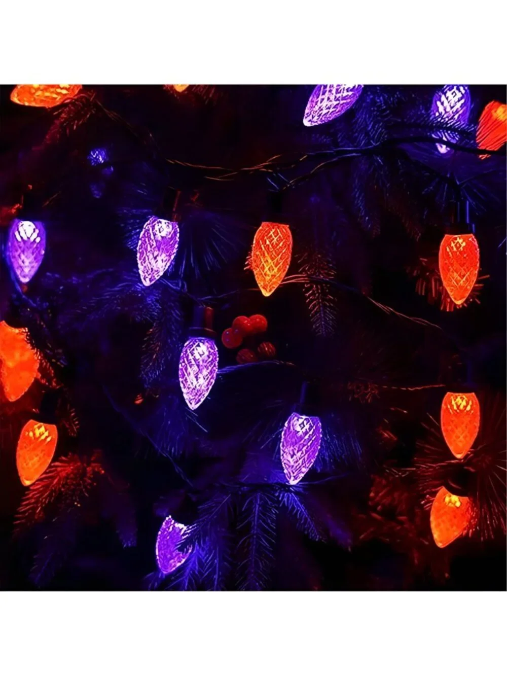 Connectable 2PK C9 Orange Purple Halloween String Light Plug in 86FT 100LED
